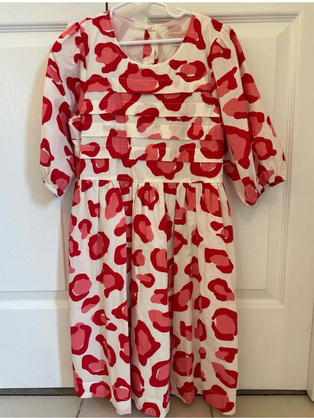 NWOT Pink Chicken girls pink and red leopard dress size 12
